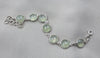 925 Sterling Silver Prehnite Cabochon Link Bracelet Handmade Gemstone Jewelry Gift for Her