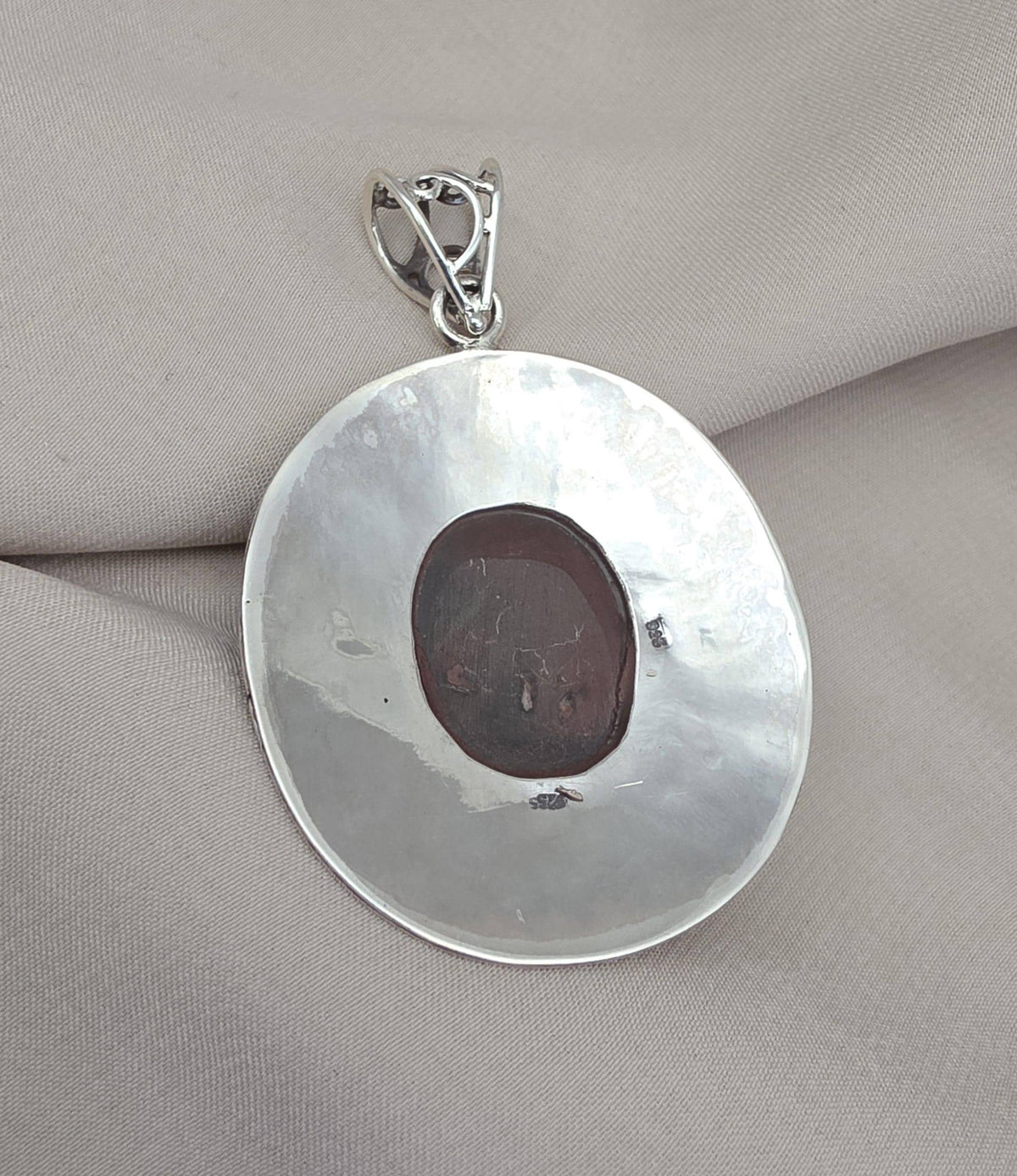 925 Sterling Silver Natural Black Onyx Silver Pendant Oval Cabochon Handmade Gemstone Jewelry