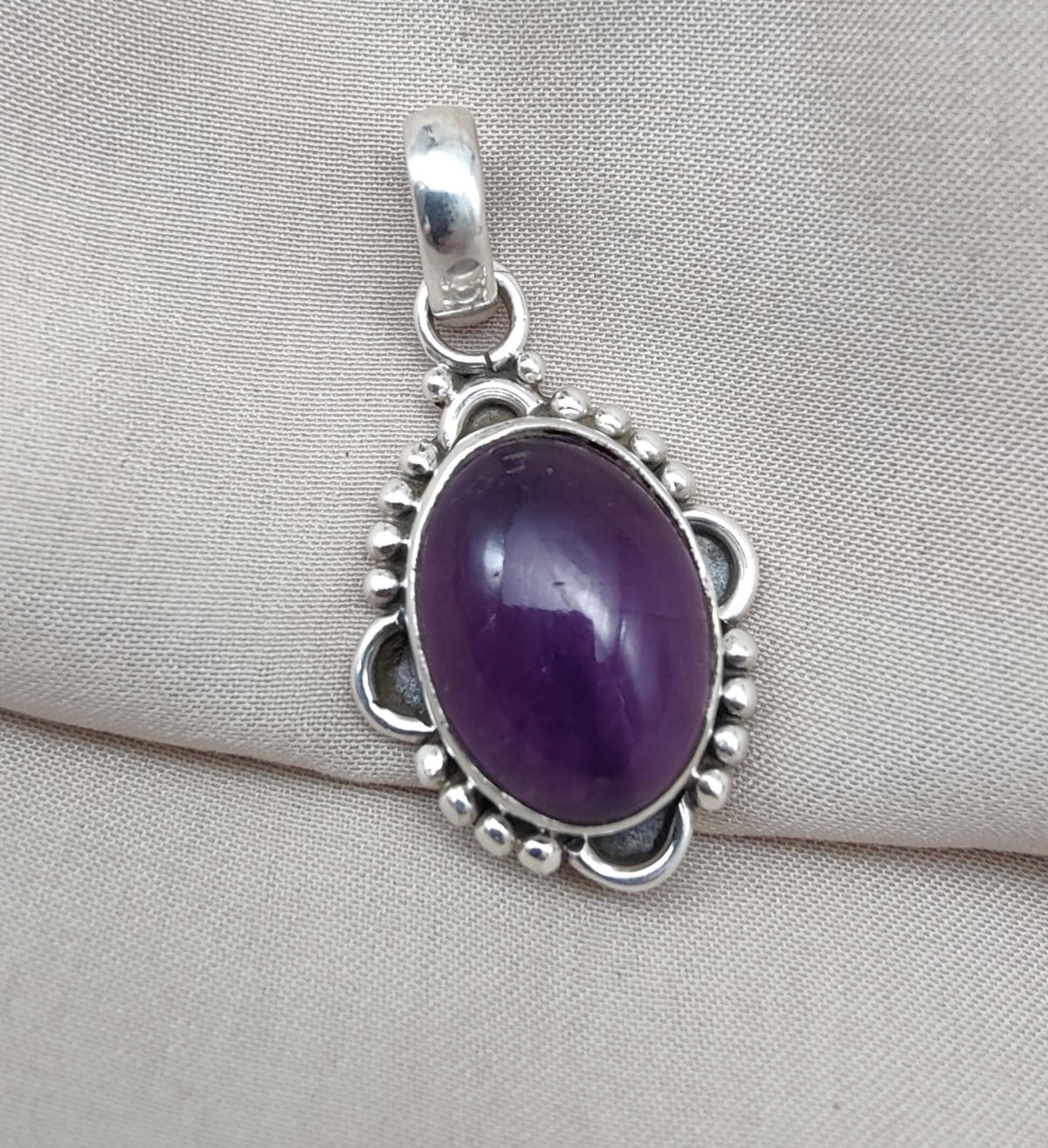 Natural Amethyst 925 Sterling Silver Pendant, February Birthstone Jewelry