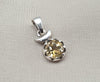 925 Sterling Silver Citrine Pendant: Round Faceted Gemstone, Wholesale Jewelry