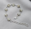 925 Sterling Silver Copper Calcite Bracelet Natural Round Gemstone Link Bracelet Gift for Her