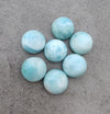 Natural Larimar Round Shape Cabochon Flat Back Calibrated High Quality Wholesale Gemstones, Custom Sizes Available