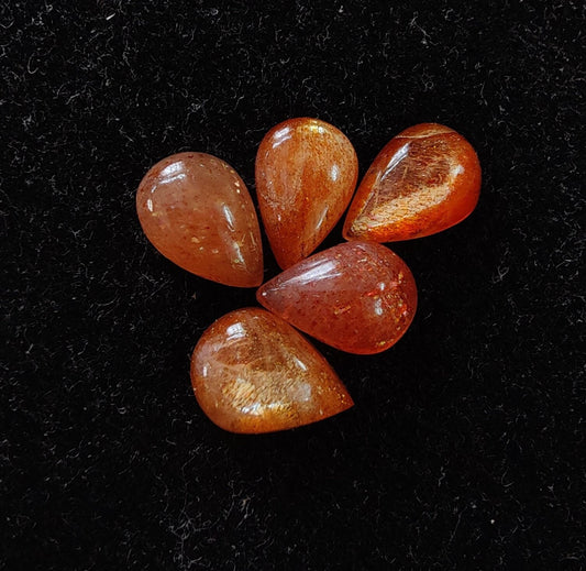 AAA+ Quality Natural Sunstone Teardrop Shape Cabochon Flat Back Calibrated Pear Shape Wholesale Gemstones, All Sizes Available