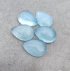 AAA+ Quality Natural Aqua Milky Teardrop Shape Cabochon Flat Back Calibrated Pear Shape Wholesale Gemstones, All Sizes Available