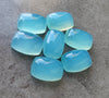 AAA+ Quality Natural Blue Chalcedony Rectangle Cushion Shape Cabochon Flat Back Calibrated Wholesale Gemstones, All Sizes Available