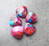 AAA+ QUALITY NATURAL PINK SPINY OYSTER TRILLION SHAPE CABOCHON FLAT BACK CALIBRATED GEMSTONES, ALL SIZES AVAILABLE
