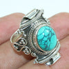 925 SOLID STERLING SILVER NATURAL TURQUOISE GEMSTONES HANDMADE RING, ALL SIZES AVAILABLE