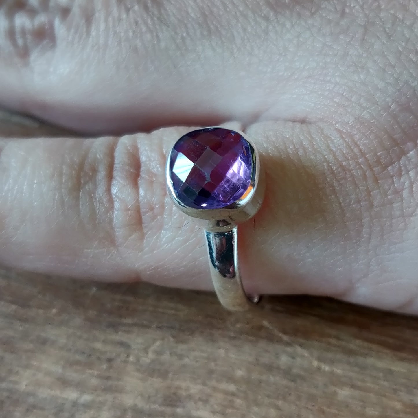925 SOLID STERLING SILVER NATURAL PURPLE AMETHYST GEMSTONES HANDMADE RING, ALL SIZES AVAILABLE
