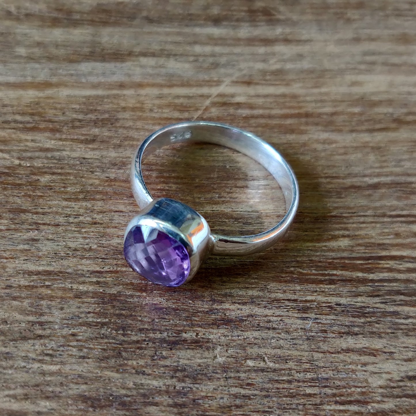 925 SOLID STERLING SILVER NATURAL PURPLE AMETHYST GEMSTONES HANDMADE RING, ALL SIZES AVAILABLE