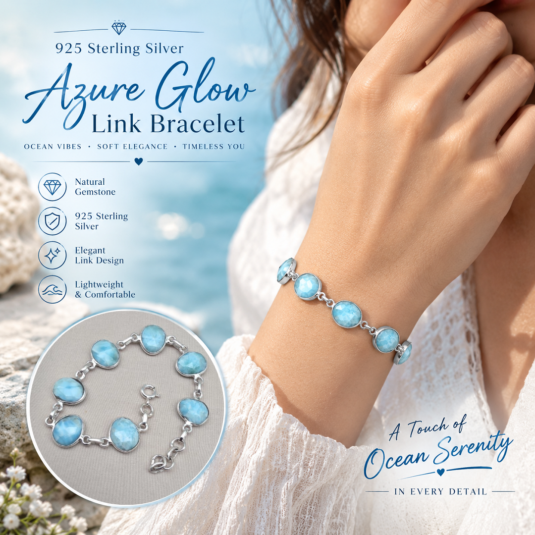 Azure Glow Link Bracelet: A Touch of Ocean-Inspired Elegance