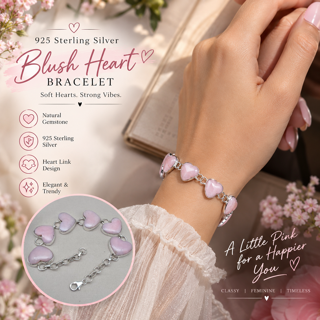 925 Sterling Silver Blush Heart Bracelet – A Beautiful Symbol of Love