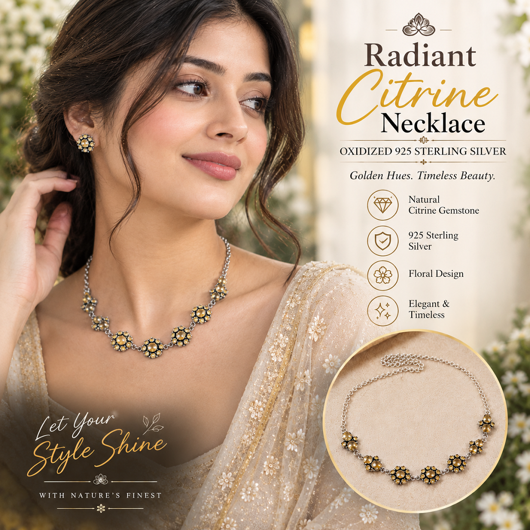 Radiant Citrine Necklace – A Touch of Golden Elegance