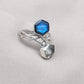 Labradorite & Green Amethyst 925 Sterling Silver Ring: Adjustable Double Stone