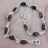 925 SOLID STERLING SILVER NATURAL SMOKY QUARTZ HANDMADE BRACELET,8 INCHES