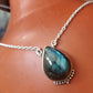 925 SOLID STERLING SILVER NATURAL LABRADORITE HANDMADE NECKLACE,18 INCHES