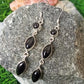 925 SOLID STERLING SILVER NATURAL BLACK ONYX GEMSTONE HOOK EARRING