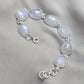 Rainbow Moonstone 925 Sterling Silver Bracelet Natural Handmade