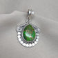 Green Copper Turquoise Pendant Necklace: 925 Sterling Silver Boho Jewelry