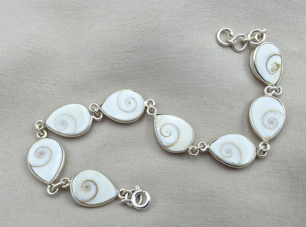 Shiva Eye 925 Silver Bracelet Spiritual Protection Handmade Jewelry Gift for Her
