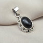 Black Onyx 925 Sterling Silver Pendant: Boho Protection Handmade Jewelry