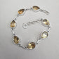 Citrine 925 Sterling Silver Pear Shape Faceted Yellow Gemstone Link Bracelet Handmade Boho Jewelry