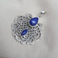 Lapis Lazuli Pendant: Handmade 925 Sterling Silver Filigree, Boho Vintage Necklace