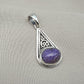 Handmade Charoite 925 Sterling Silver Pendant: Purple Gemstone Boho Necklace