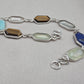 Multi Gemstone Bracelet 925 Silver Colorful Stone Jewelry Hexagon Gemstone Gift for Her