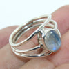 925 SOLID STERLING SILVER NATURAL RAINBOW MOONSTONE GEMSTONES HANDMADE RING, ALL SIZES AVAILABLE