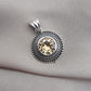 Citrine Silver Pendant: Vintage 925 Sterling, Beaded Boho Jewelry