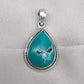 Tibetan Turquoise Pear Pendant: Sterling Silver Boho Necklace