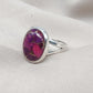 Purple Copper Turquoise Ring: 925 Sterling Silver Jewelry Oval shape Gemstone Ring