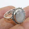 925 SOLID STERLING SILVER NATURAL RAINBOW MOONSTONE GEMSTONES HANDMADE RING, ALL SIZES AVAILABLE