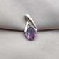 Amethyst Silver Pendant: Faceted 925 Sterling Gemstone, February Birthstone