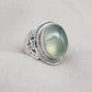 Prehnite 925 Sterling Silver Ring: Handmade Boho Healing Crystal