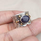 Blue Sapphire Spinner Ring 925 Sterling Silver Meditation Band, Anxiety Relief
