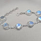 Rainbow Moonstone 925 Sterling Silver Bracelet Natural Handmade
