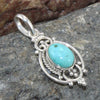 925 SOLID STERLING SILVER NATURAL TIBETAN TURQUOISE HANDMADE PENDANT