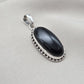 Black Onyx Pendant: 925 Sterling Silver Oval Gemstone Necklace Protection Jewelry Healing Crystal Gift
