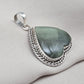 Seraphinite Pendant: 925 Sterling Silver, Healing Crystal Jewelry Heart shape Unique Pendant