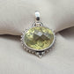 Lemon Quartz Pendant: Oval Faceted Cut 925 Sterling Silver Necklace Handmade Jewelry