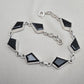Black Onyx Fancy Shape Link Bracelet 925 Sterling Silver Faceted Onyx Handmade Unisex Jewelry