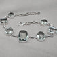 925 Sterling Silver Green Amethyst Bracelet Multi Shape Gemstone Elegant Statement Bracelet for Women