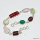925 SOLID STERLING SILVER NATURAL GEMSTONES HANDMADE BRACELET,8 INCHES