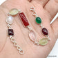 925 SOLID STERLING SILVER NATURAL GEMSTONES HANDMADE BRACELET,8 INCHES