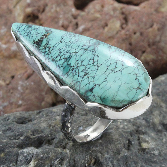925 SOLID STERLING SILVER NATURAL TURQUOISE GEMSTONES HANDMADE RING, ALL SIZES AVAILABLE