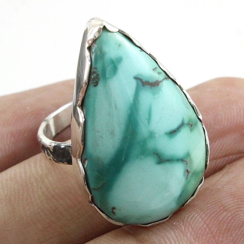 925 SOLID STERLING SILVER NATURAL TURQUOISE GEMSTONES HANDMADE RING, ALL SIZES AVAILABLE