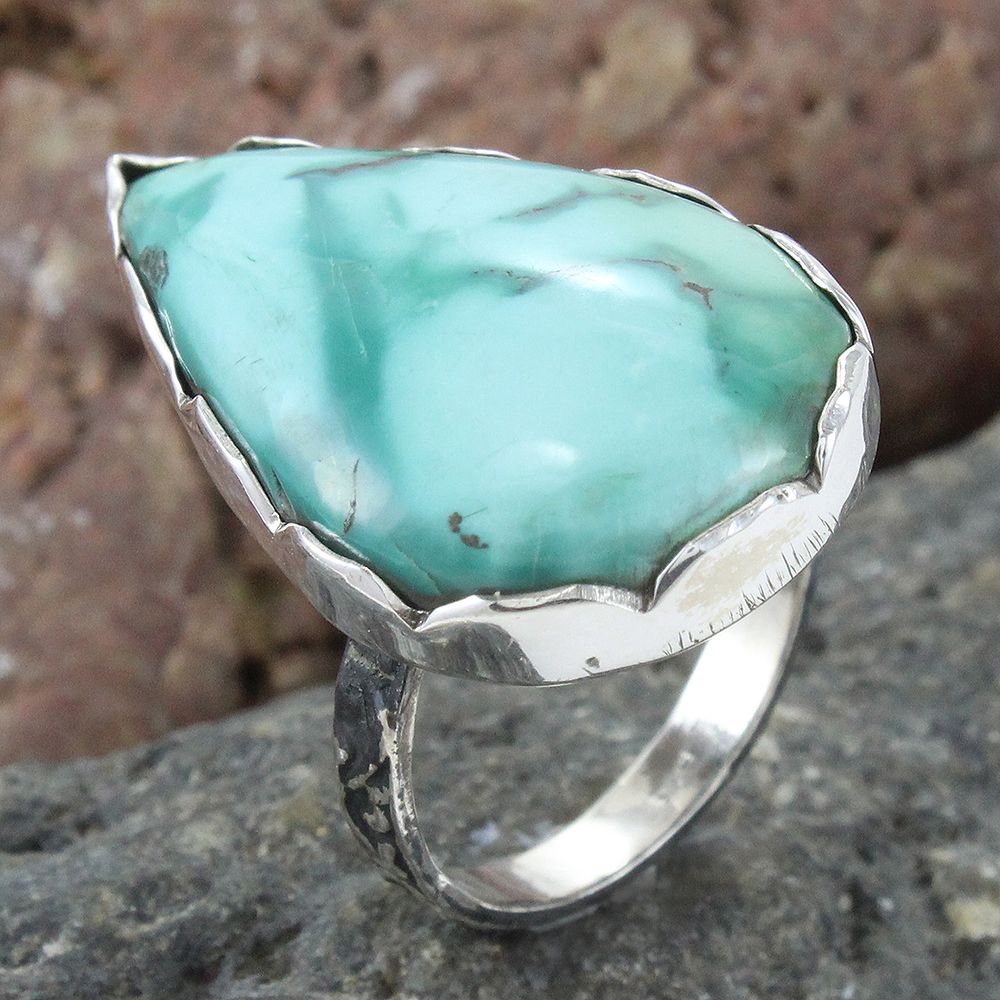 925 SOLID STERLING SILVER NATURAL TURQUOISE GEMSTONES HANDMADE RING, ALL SIZES AVAILABLE