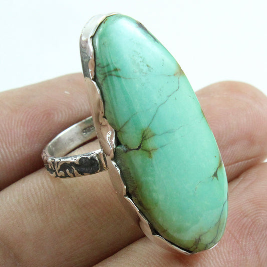 925 SOLID STERLING SILVER NATURAL TURQUOISE GEMSTONES HANDMADE RING, ALL SIZES AVAILABLE