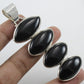 925 SOLID STERLING SILVER NATURAL BLACK ONYX MULTI STONES PENDANT